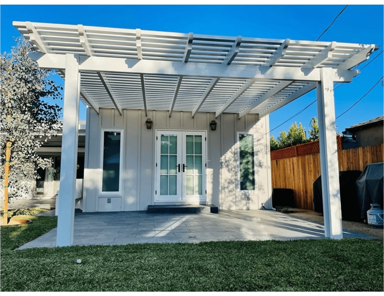 Open Lattice Patio cover to with 2x2 lattice tubes2